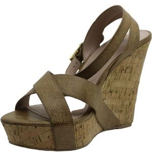 Charles David Aleck wedge sandal, Cognac size 7.5